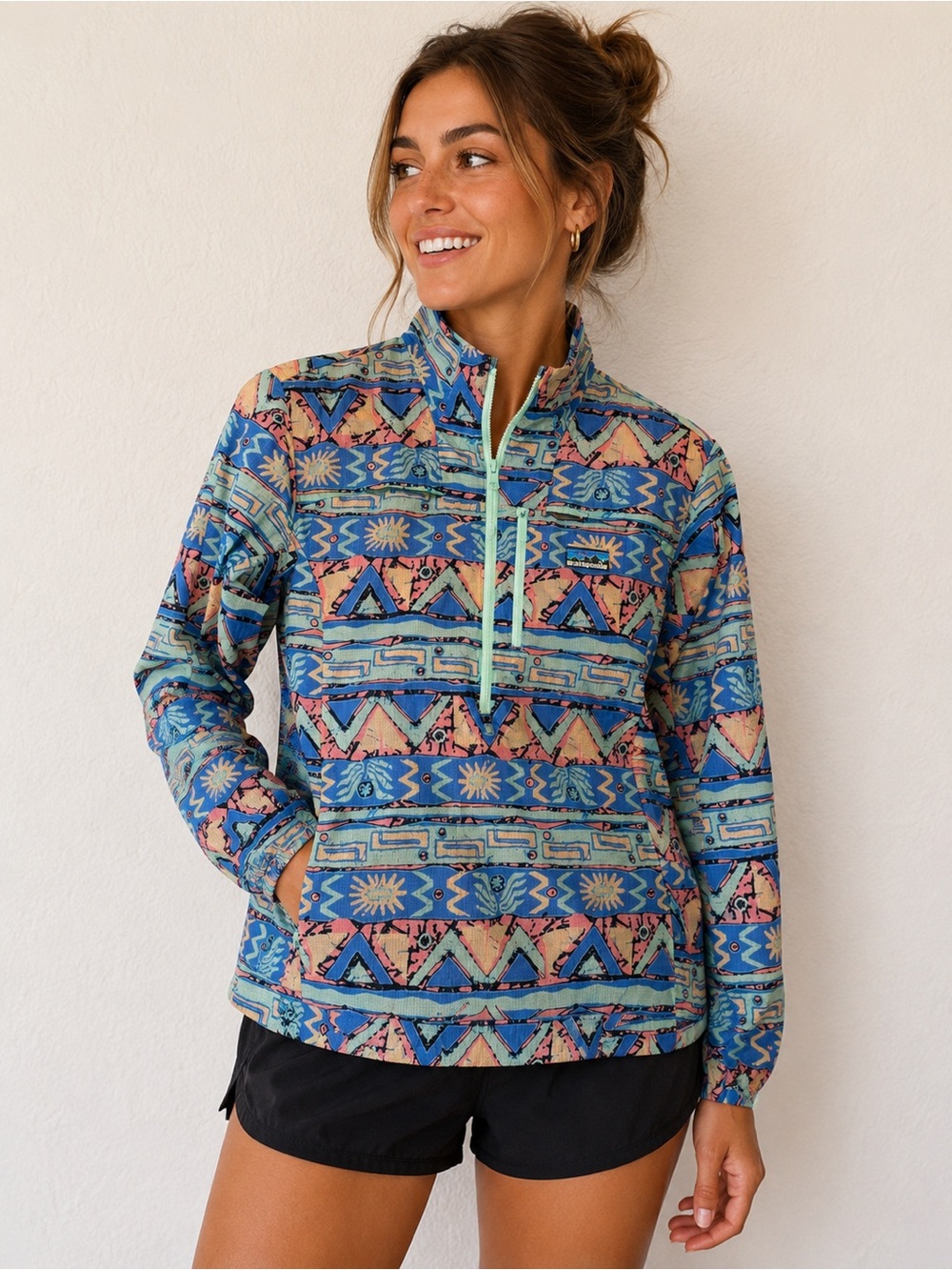 Patagonia Houdini Stash 1/2-Zip Pullover Jacket XS Lightweight Packable Windbre
